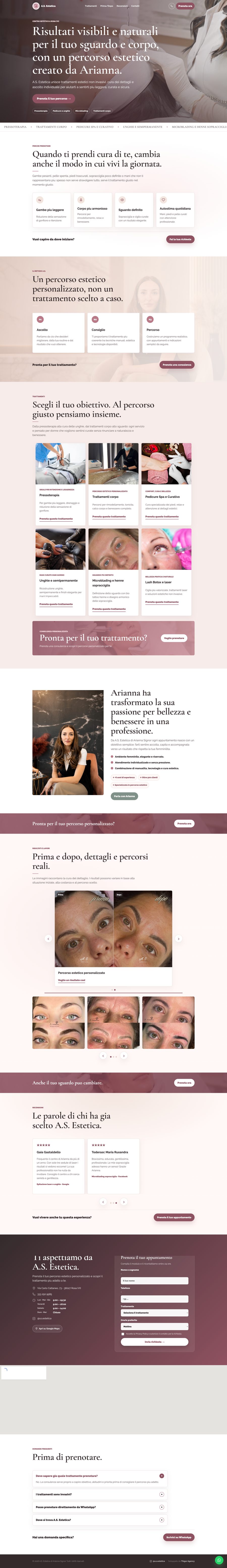 Anteprima homepage A.S. Estetica