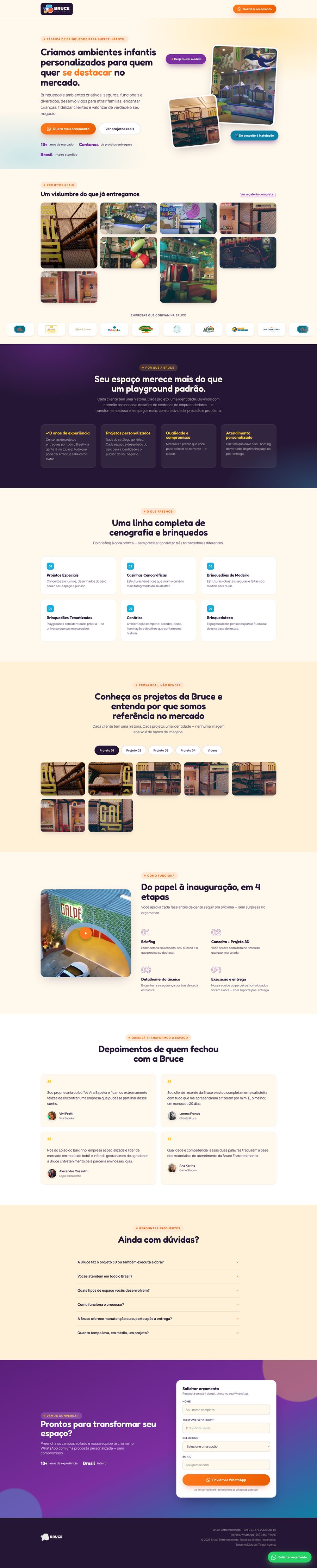 Anteprima homepage Bruce Entretenimento